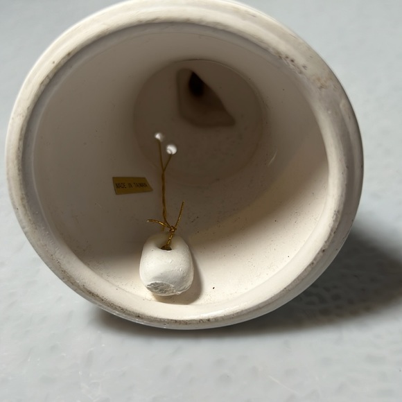 Vintage Ceramic Bear with Candy Kane on Top Bell and VIntage Bear Ornament - Picture 4 of 7